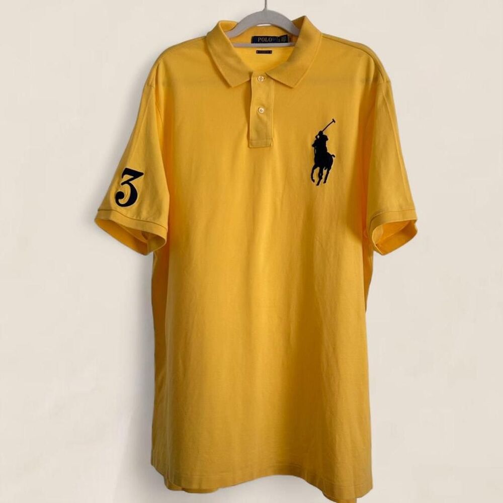 Polo Ralph Lauren Big Pony Yellow Classic Fit Polo Shirt XL